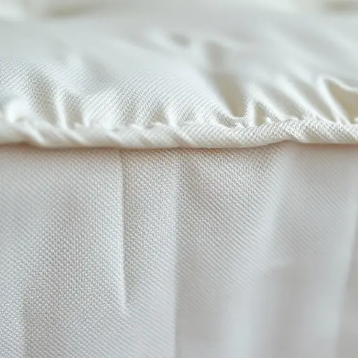 Close-up of a mattress seam during a bed bug inspection